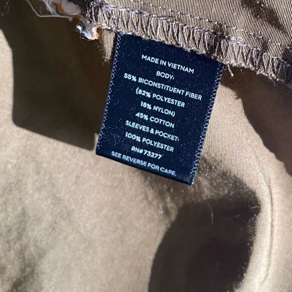 Vera Wang Jacket Olive Green Utility Trench Hooded Coat Large - Picture 6 of 6